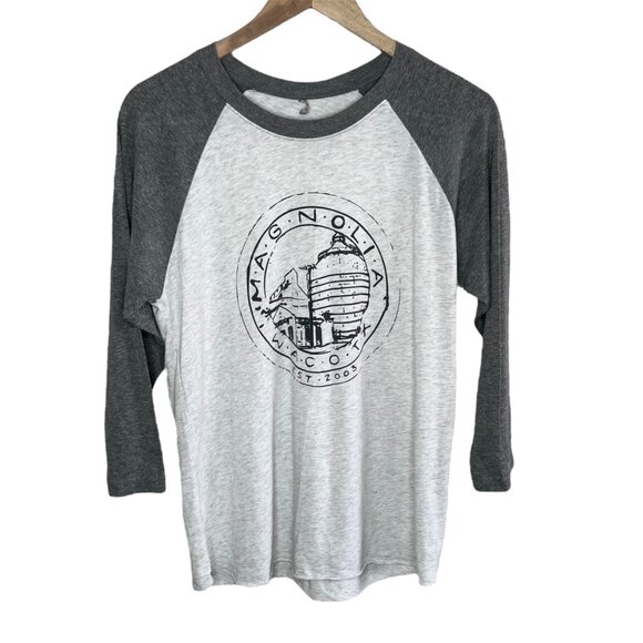 Magnolia Market Waco TX Baseball Raglan Tee Gray & White Size L - Picture 1 of 9